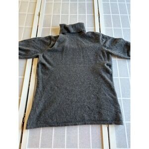 Pure Amici Gray 100% Cashmere Turtleneck Tunnel neck Old Money Sweater Women XL